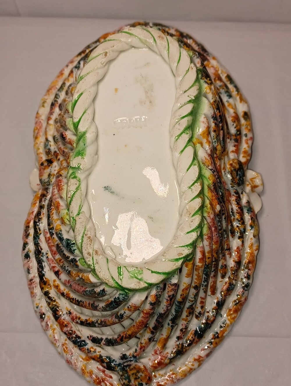 Vintage Porcelain Ceramic Lattice Weave Bowl Dish From Spain Beautiful Florals - Picture 6 of 12